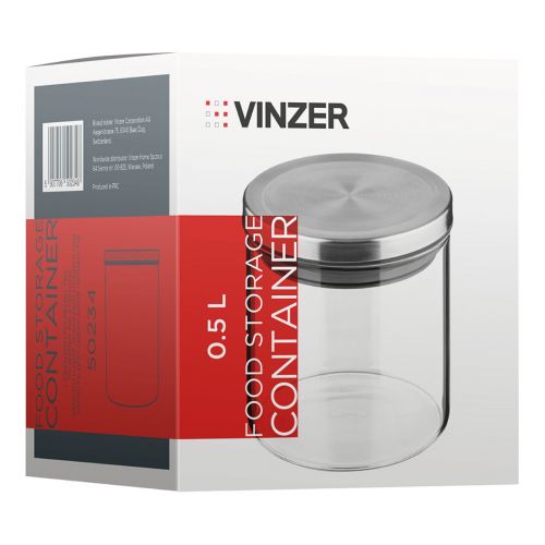 Контейнер для зберігання харчових продуктів VINZER 0,5 л. 11.5x10.5x10.5 см (50234) - фото 3