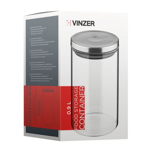 Контейнер для хранения пищевых продуктов VINZER 0,9 л. 17.5x10.5x10.5 см (50235) - фото 4