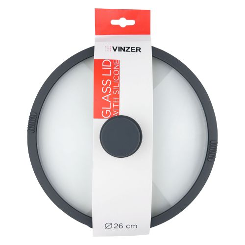 Кришка VINZER скляна з силіконом 26 см (50251) - фото 4