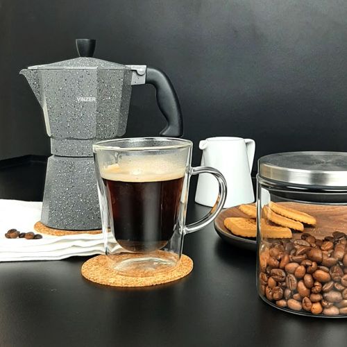 Кофеварка  гейзерная VINZER Moka Granito, 6 чашек (89398) - фото 4