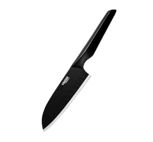 Ніж Santoku VINZER Geometry Nero Line 12,7 см (89301) - фото 1