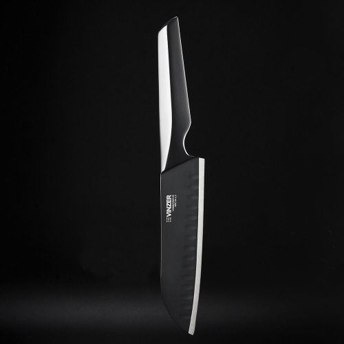 Ніж Santoku VINZER Geometry Nero Line 17,8 см (89302) - фото 3