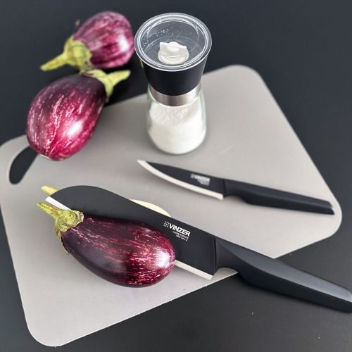 Ніж Santoku VINZER Geometry Nero Line 17,8 см (89302) - фото 4