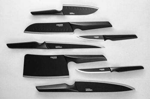 Ніж Santoku VINZER Geometry Nero Line 17,8 см (89302) - фото 6