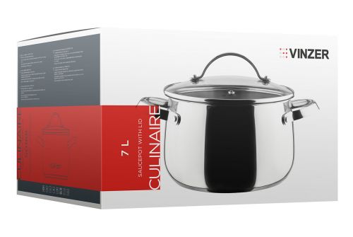 Кастрюля с крышкой VINZER Culinaire series Ø 24 см 7 л (50168) - фото 3
