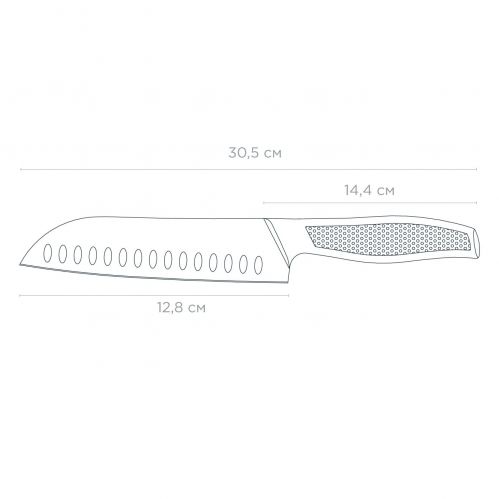 Нож Santoku VINZER Legend line 17 см (50271) - фото 2