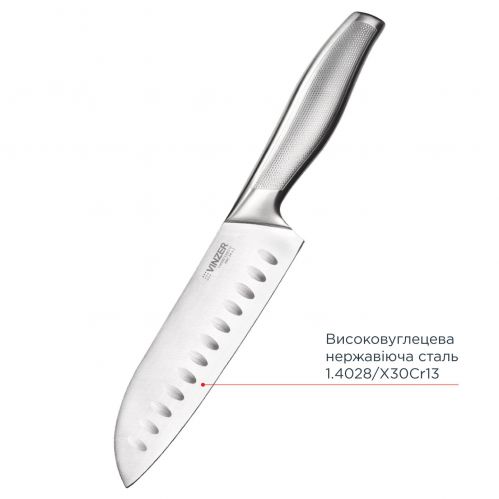 Нож Santoku VINZER Legend line 17 см (50271) - фото 3