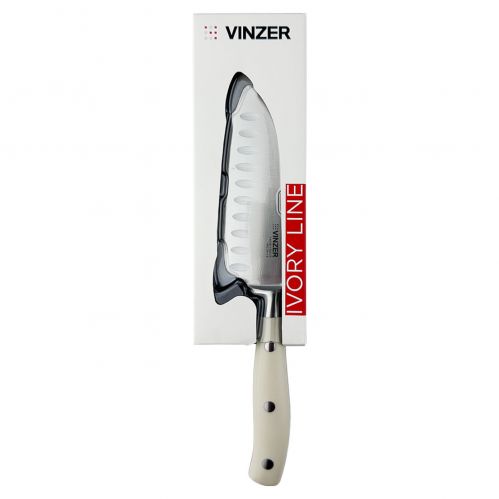 Ніж Сантоку VINZER Ivory line 12.6 см 50275 - фото 4