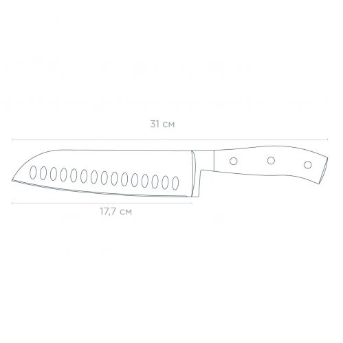 Нож Сантоку VINZER Ivory line 17.7 см 50276 - фото 2