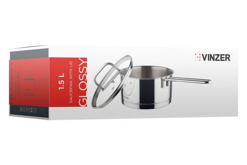 Сотейник з кришкою VINZER Glossy 16 см 1.5 л (50042) - фото 3