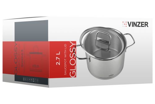 Каструля з кришкою VINZER Glossy 18 см 2.7 л (50043) - фото 3