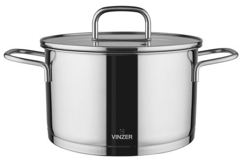 Кастрюля с крышкой VINZER Glossy 24 см 5.6 л (50045) - фото 1