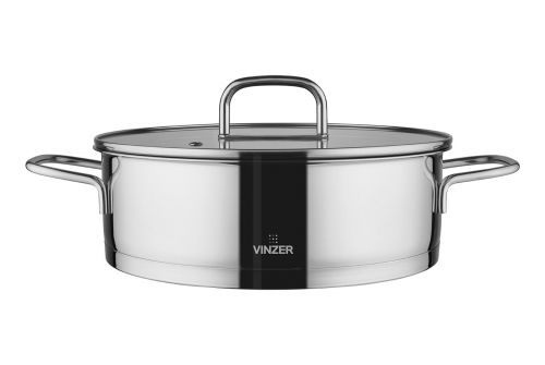 Сковорода для тушкування з кришкою VINZER Glossy 24 см 3.2 л (50046) - фото 1