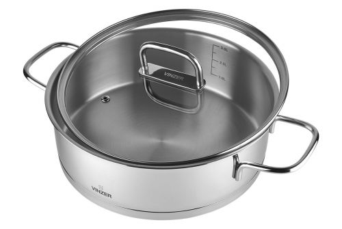 Сковорода для тушкування з кришкою VINZER Glossy 24 см 3.2 л (50046) - фото 2