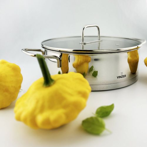 Сковорода для тушкування з кришкою VINZER Glossy 24 см 3.2 л (50046) - фото 4