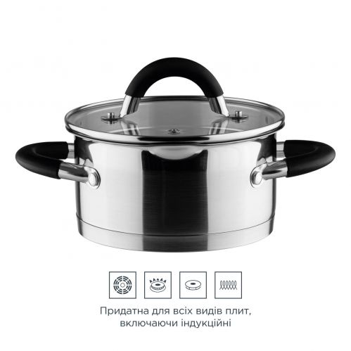 Кастрюля с крышкой VINZER Progresso Ø 16 см 1.5 л (89052) - фото 5