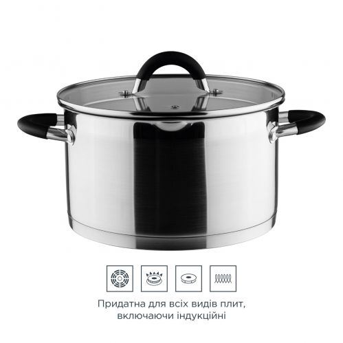 Кастрюля с крышкой VINZER Progresso Ø 24 см 5.9 л (89055) - фото 5