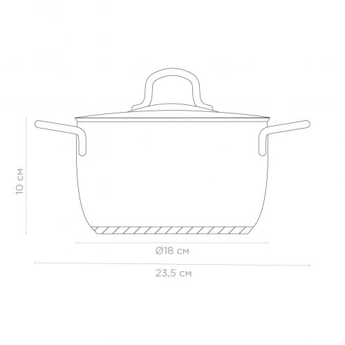 Каструля з кришкою VINZER Techno Ø 18 см 2.4 л (89081) - фото 3