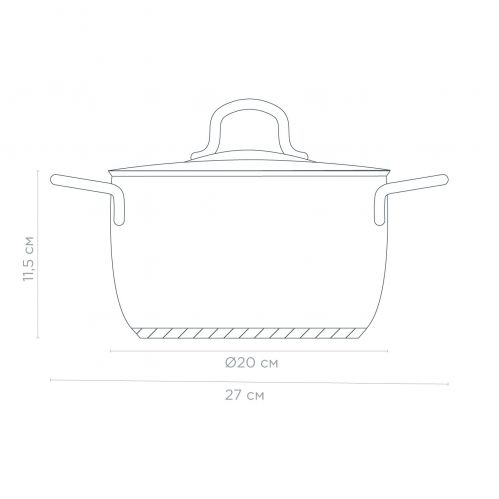 Каструля з кришкою VINZER Techno Ø 20 см 3.4 л (89082) - фото 3