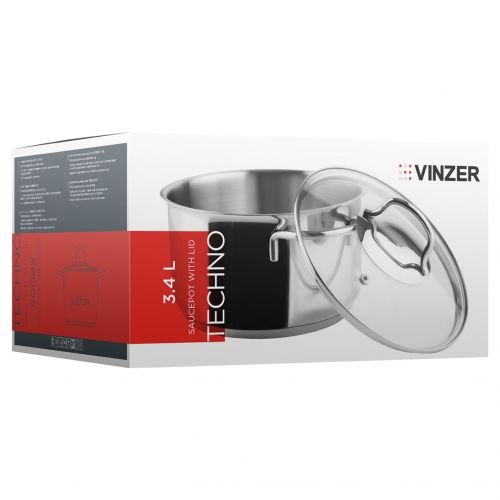 Каструля з кришкою VINZER Techno Ø 20 см 3.4 л (89082) - фото 7