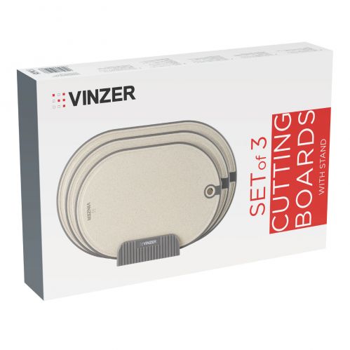 Набор из 3-х досок разделочных с подставкой VINZER (50548) - фото 6