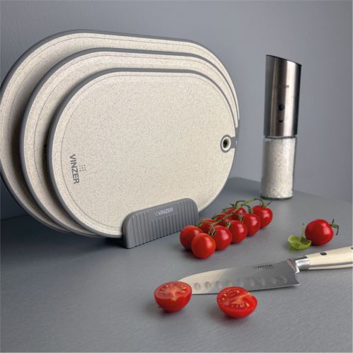 Набор из 3-х досок разделочных с подставкой VINZER (50548) - фото 9