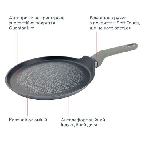 Сковорода VINZER Platinum Induction Line блинная 24 см (50464) - фото 7
