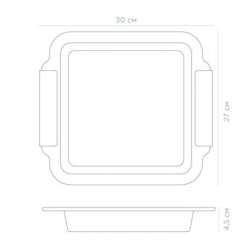 Форма для выпечки прямоугольная VINZER Dolci Line 21,5x21,5 см. (50781) - фото 2