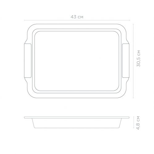 Форма для випікання прямокутна VINZER Dolci Line 24х34 см. (50783) - фото 2
