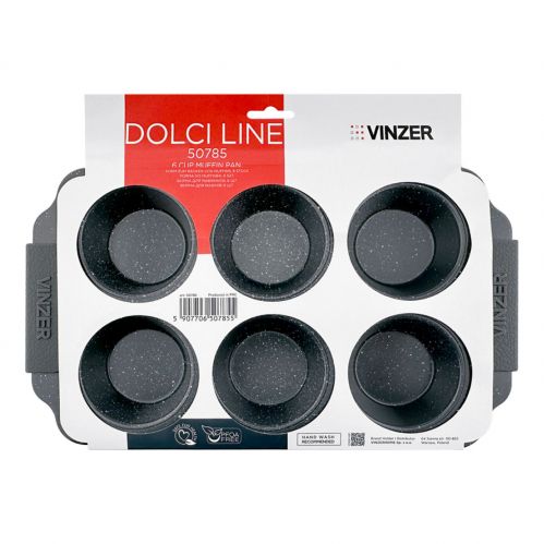 Форма для маффінів прямокутна VINZER 6 шт. Dolci Line 30x17 см. (50785) - фото 7