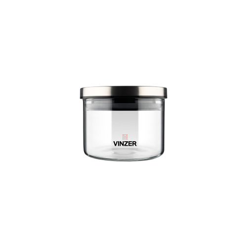Емкость для хранения продуктов стеклянная VINZER 0,3 л. 9.5 x 9.5 x 8.7см. (50730) - фото 1
