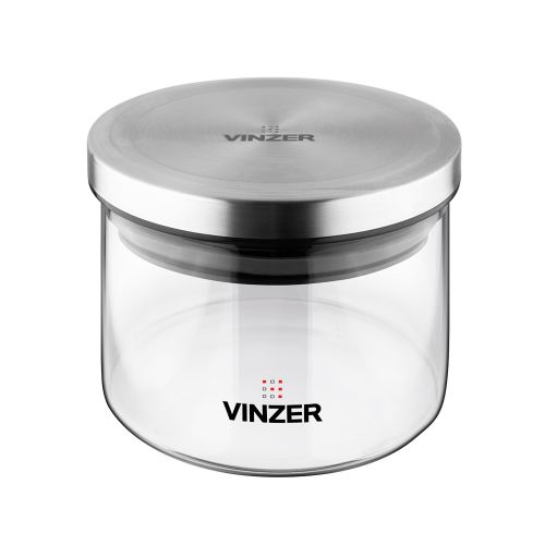 Емкость для хранения продуктов стеклянная VINZER 0,3 л. 9.5 x 9.5 x 8.7см. (50730) - фото 2