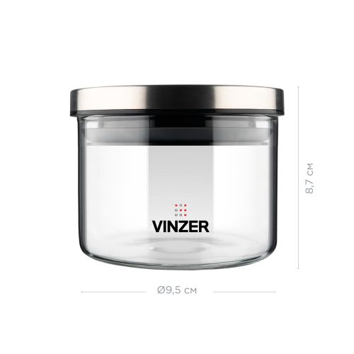 Емкость для хранения продуктов стеклянная VINZER 0,3 л. 9.5 x 9.5 x 8.7см. (50730) - фото 3
