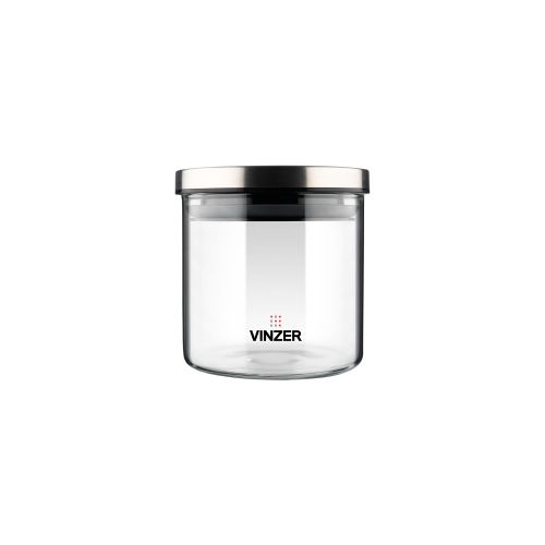 Емкость для хранения продуктов стеклянная VINZER 0,5 л. 9.5 x 9.5 x 11.7 см. (50733) - фото 1