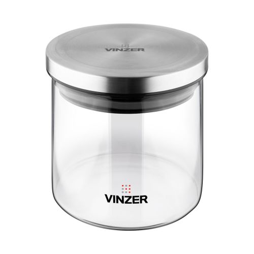 Емкость для хранения продуктов стеклянная VINZER 0,5 л. 9.5 x 9.5 x 11.7 см. (50733) - фото 2