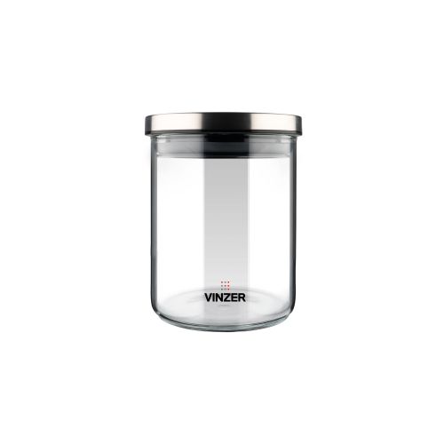 Емкость для хранения продуктов стеклянная VINZER 0,6 л. 9.5 x 9.5 x 13.2 см. (50734) - фото 1