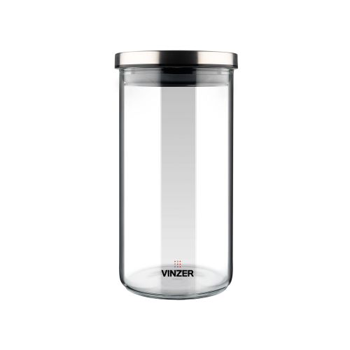 Емкость для хранения продуктов стеклянная VINZER 0,9 л. 9.5 x 9.5 x 18.2см. (50736) - фото 1