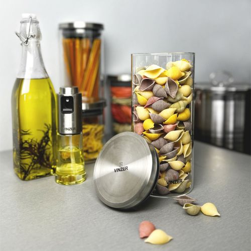 Емкость для хранения продуктов стеклянная VINZER 1,1 л. 9.5 x 9.5 x 21.7 см. (50739) - фото 7