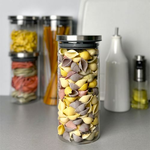 Емкость для хранения продуктов стеклянная VINZER 1,1 л. 9.5 x 9.5 x 21.7 см. (50739) - фото 8