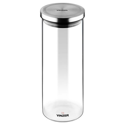 Емкость для хранения продуктов стеклянная VINZER 1,5 л. 9.5 x 9.5 x 27.2 см. (50742) - фото 2