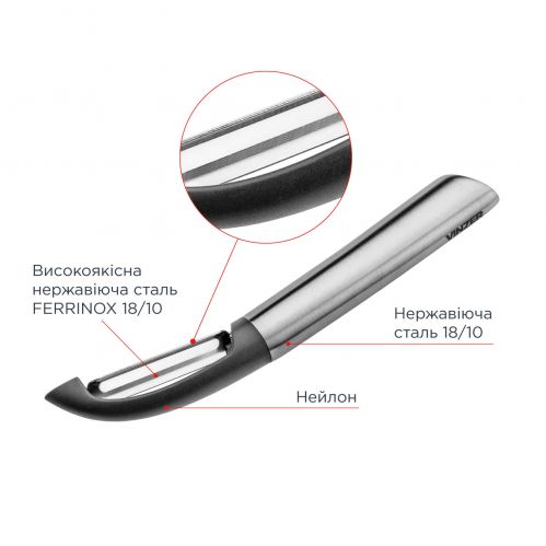 Овочечистка VINZER 19,5x4x2,5 см (50198) - фото 4