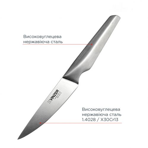 Нoж для овощей VINZER Geometry line, 8,9 см. (89291) - фото 3