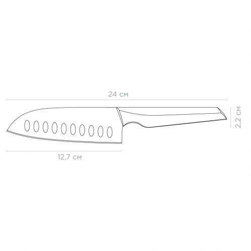 Ніж Santoku VINZER Geometry line 12.7 см (50293) - фото 2