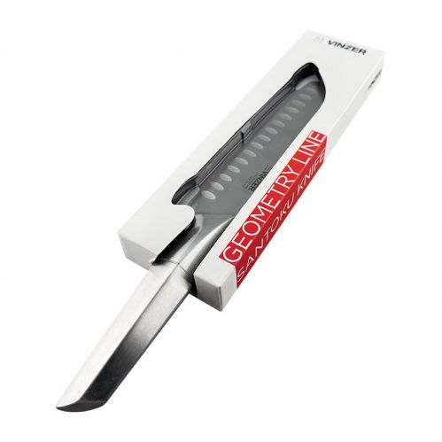Нож Santoku VINZER Geometry line, 17,8 см. (89294) - фото 5
