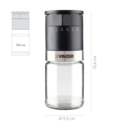 Млин для солі та перцю VINZER (50599) - фото 3