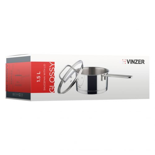 Сотейник с крышкой VINZER Glossy 16 см 1.5 л (50042) - фото 7