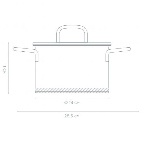 Кастрюля с крышкой VINZER Glossy 18 см 2.7 л (50043) - фото 3