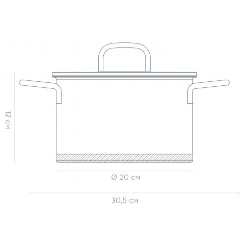 Кастрюля с крышкой VINZER Glossy 20 см 3.6 л (50044) - фото 3