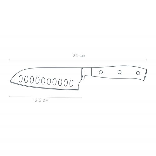 Нож Santoku VINZER Favorite line 12,6 см (50620) - фото 2