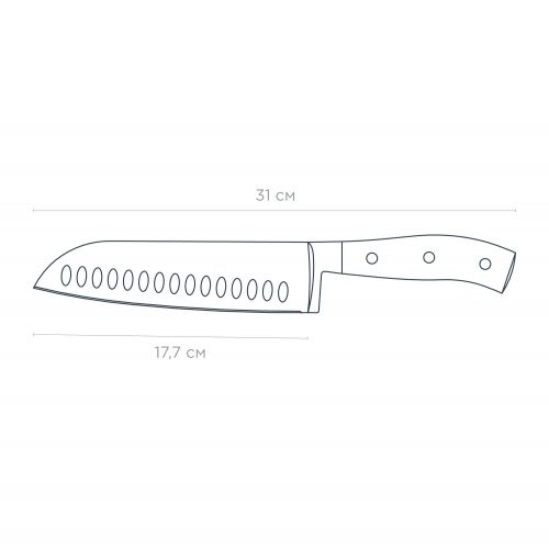 Нож Santoku VINZER Favorite line 17,7 см (50621) - фото 2